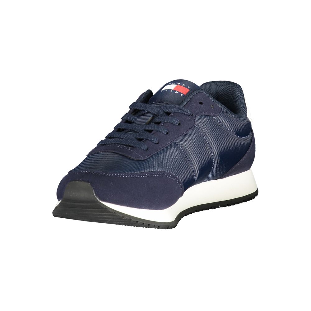 Blue Polyurethane Men Sneaker