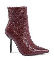 Bordeaux Fabric Ankle Boots
