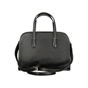 Black Polyurethane Women Handbag