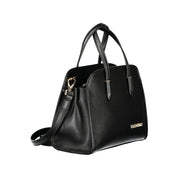 Black Polyurethane Women Handbag