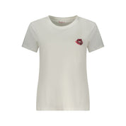White Cotton Women T-Shirt