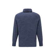 Blue Alpaca Leather Turtleneck
