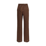 Brown Silk Casual Pants