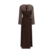 Brown Polyester Casual Dress