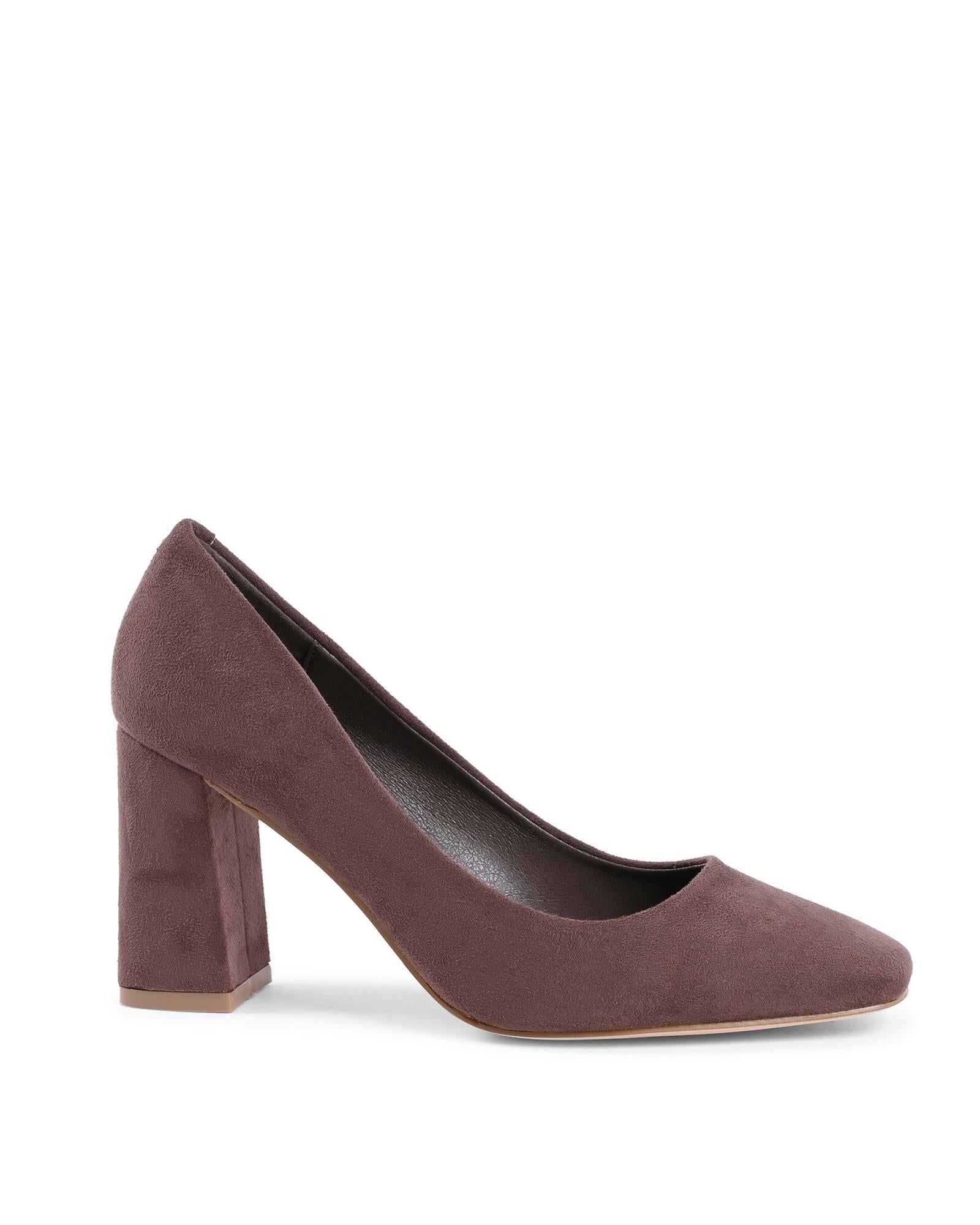 Brown Fabric High Heel Pumps