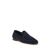 Blue Calf Leather Bos Taurus Slip-On Loafers
