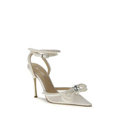 White Silk High Heel Pumps