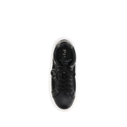 Black Calf Leather Bos Taurus Platform Sneakers