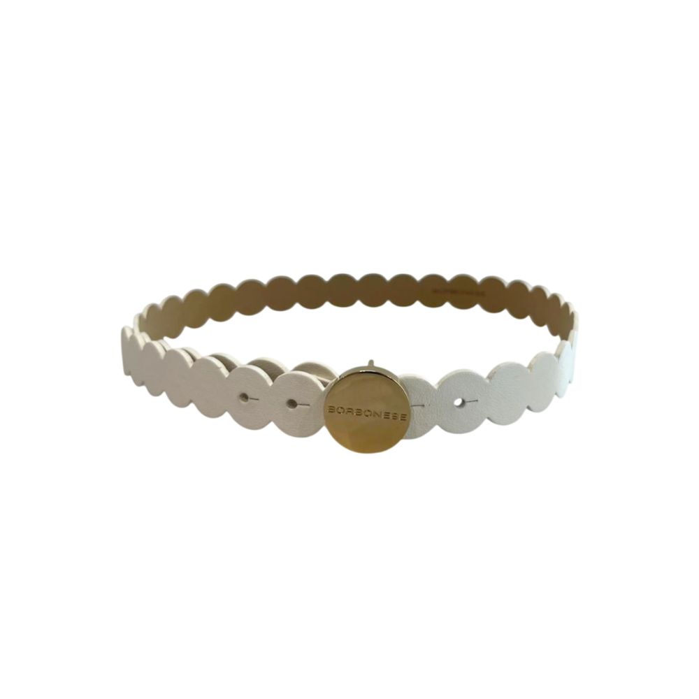 White Genuine Leather Women Belt