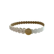 White Genuine Leather Women Belt