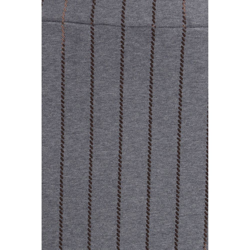 Gray Cotton Midi Skirt