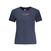 Blue Cotton Women T-Shirt
