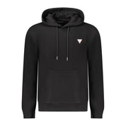 Black Cotton Men Sweatshirt Slim Fit Hooded