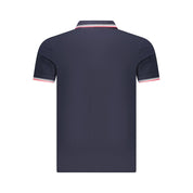 Blue Cotton Men Polo Shirt