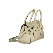 Beige Polyurethane Women Tote