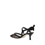 Black Nylon Platform Pumps
