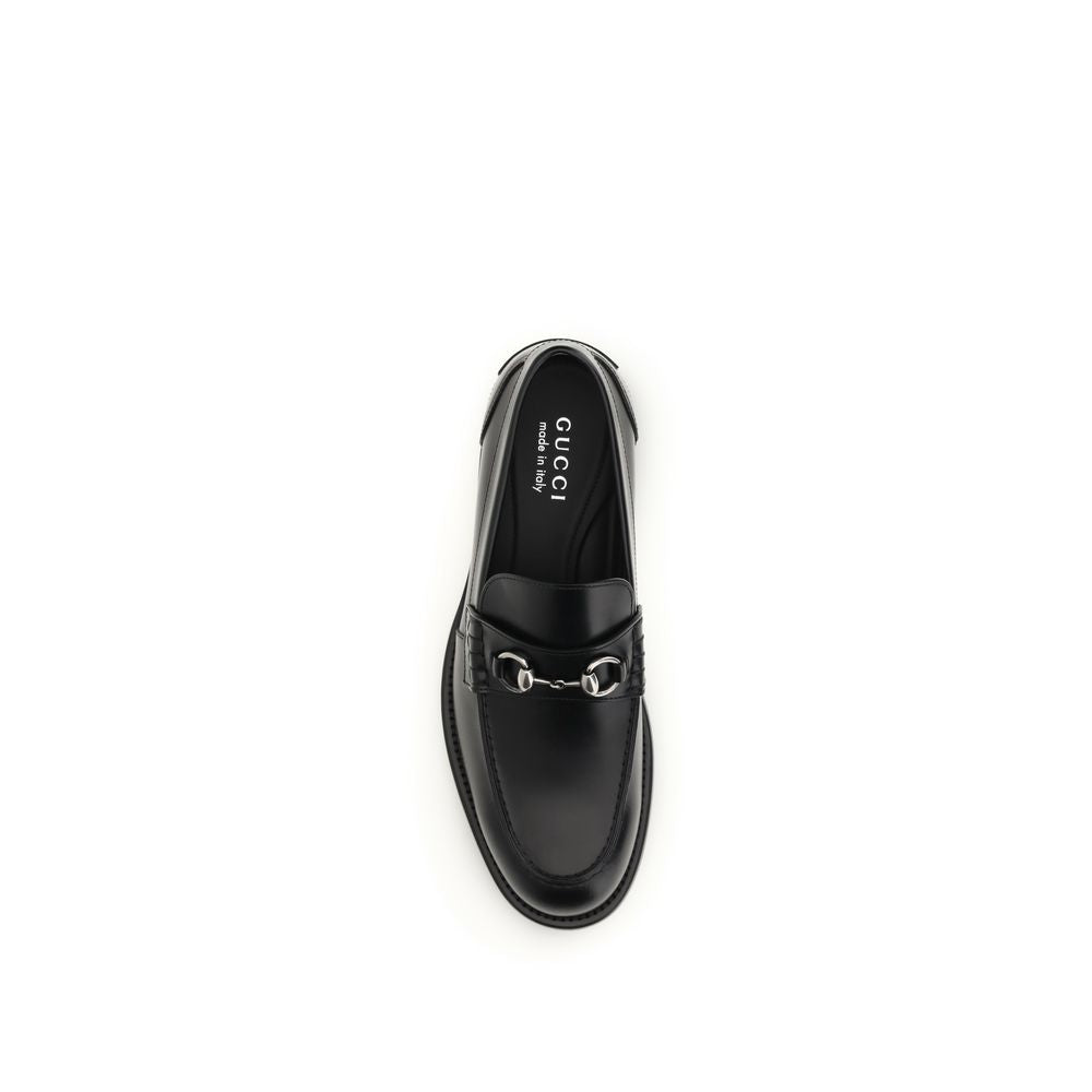Black Calf Leather Bos Taurus Slip-On Loafers