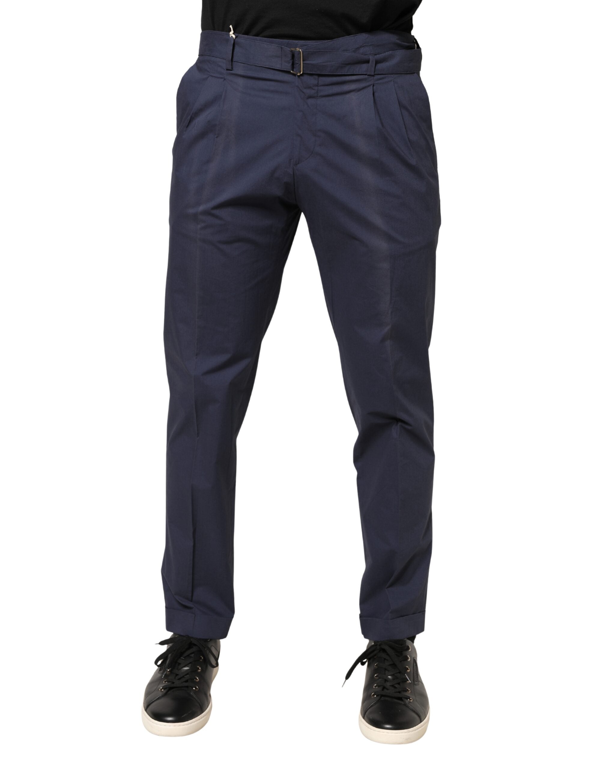 DarkBlue Wool Straight Formal Dress Trouser Pants