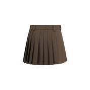 Brown Cotton Mini Skirt