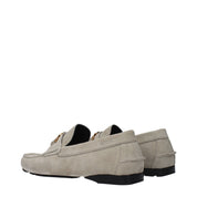 Gray Leather Slip-On Loafers