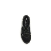 Black Polyester Athletic Sneakers
