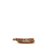 Beige Calf Leather Bos Taurus Thin Belt