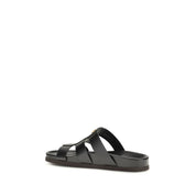 Black Calf Leather Bos Taurus Sandals