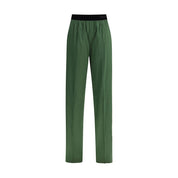 Bicolor Silk Casual Pants