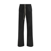 Black Polyester Casual Pants