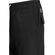 Black Polyester Casual Pants