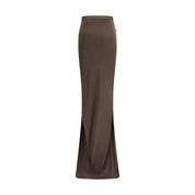 Brown Cotton Long Skirt