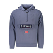 Blue Cotton Men's Hooded Sweater