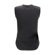 Black Cotton Sleeveles T-Shirt
