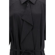 Black Silk Casual Dress