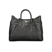 Black Polyurethane Women Handbag