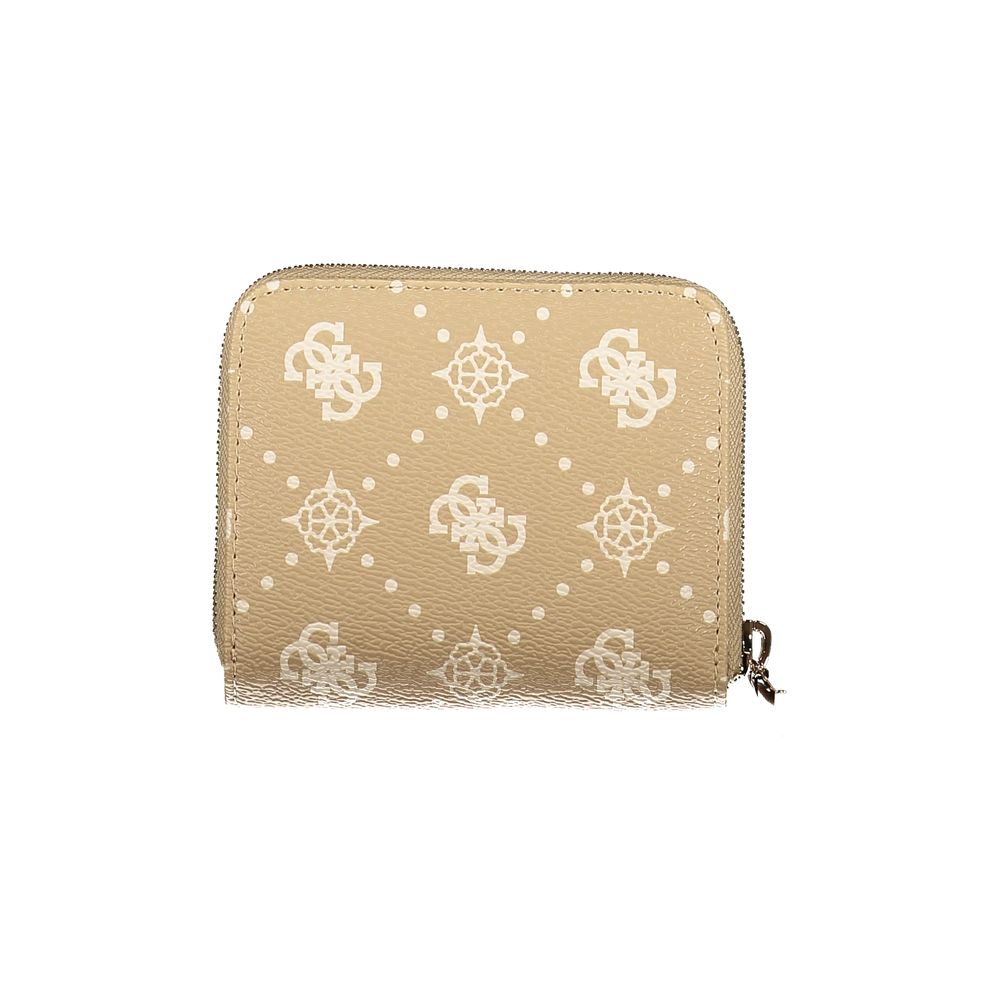 Beige Polyurethane Women Wallet