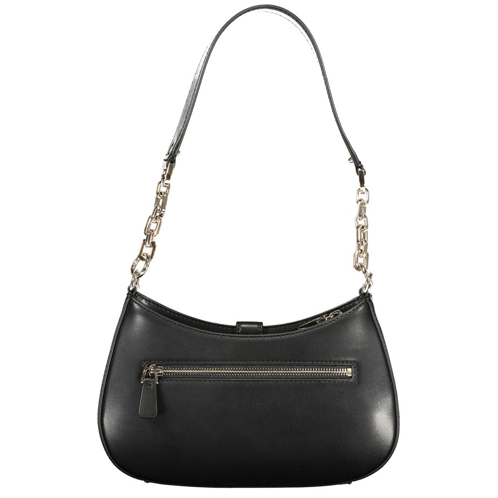Black Polyurethane Women Handbag