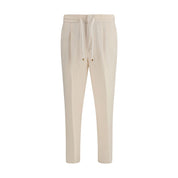 Beige Linen Casual Pants