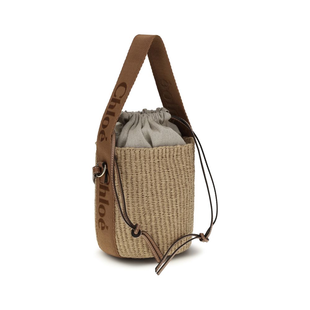 Beige Raffia Backet Bag