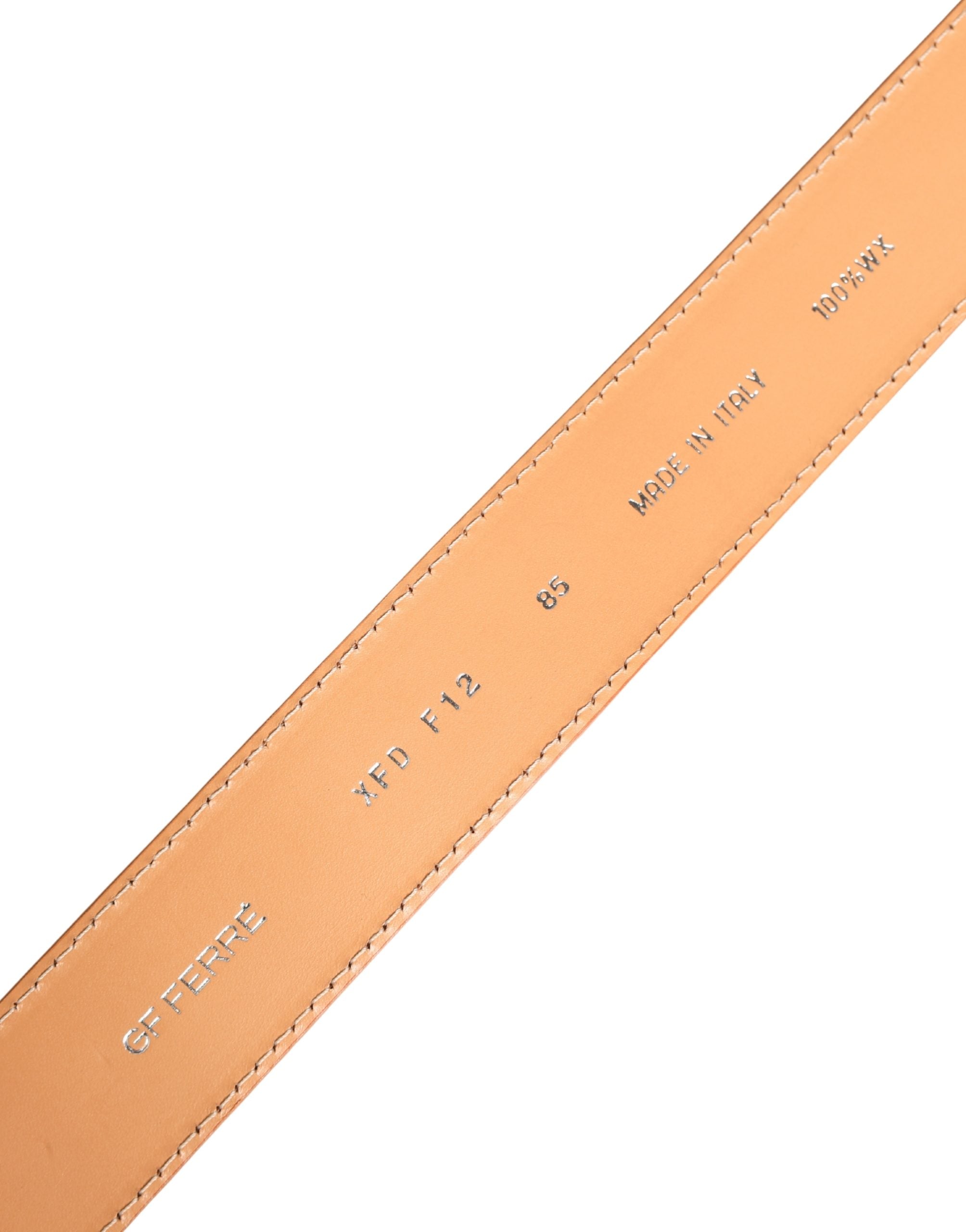 Orange Leather Hexagon Metal Buckle Waist Women Belt