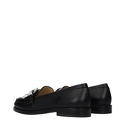 Black Leather Slip-On Loafers
