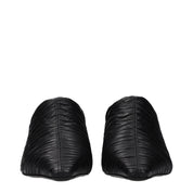 Black Leather Mid Heel Pumps