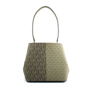 Bicolor Canvas Shoulder Bag