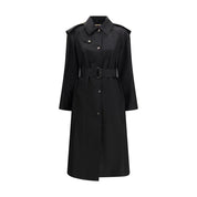 Black Nylon Trench Coat