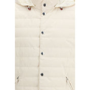 Beige Polyester Sleveless Jacket