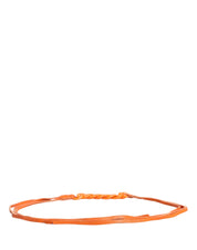 Orange Leather Chain Waist Metal Buckle Belt