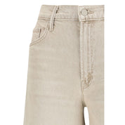 Beige Cotton Flared Jeans