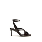 Black Calf Leather Bos Taurus Strap-On Sandals