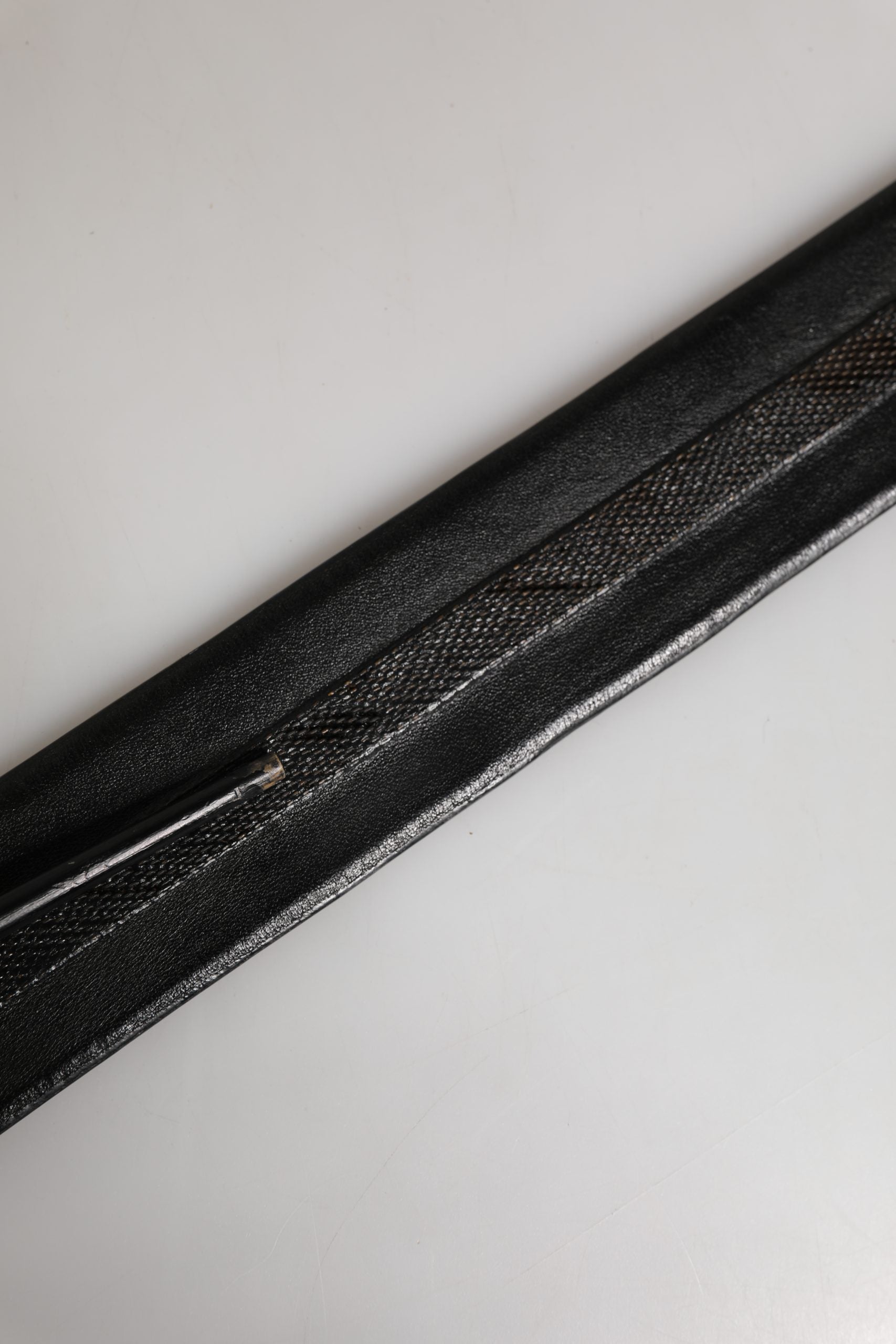 Black Leather Gold Metal Buckle Waist Women Belt