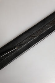 Black Leather Gold Metal Buckle Waist Women Belt